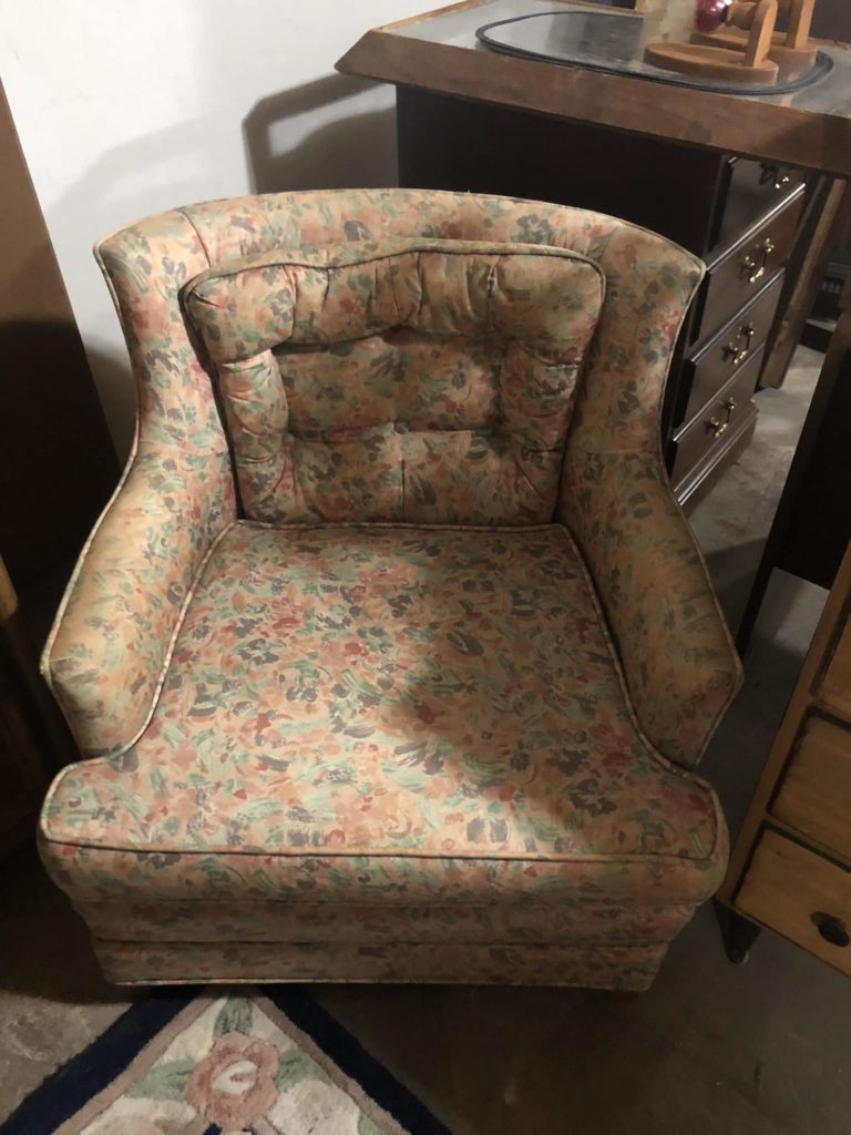 Pretty flowered chair. Perfect for any room in your home - $75.00