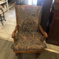 Wooden rocker with paisley cushions - $80.00