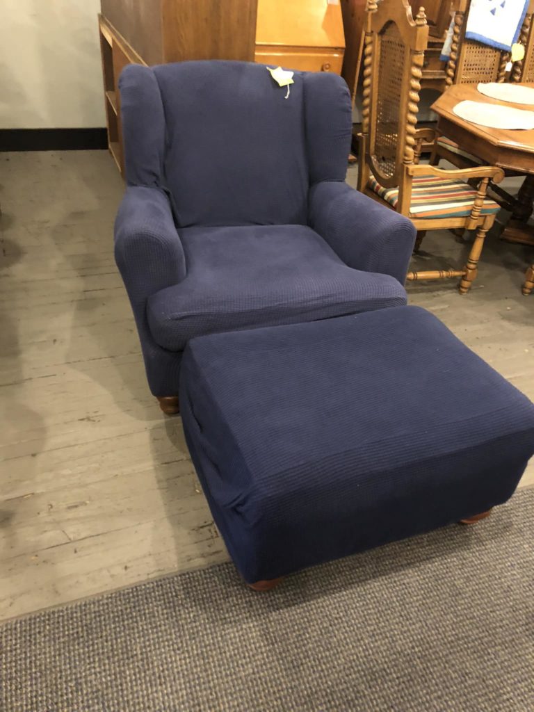Blue Chair and Ottoman