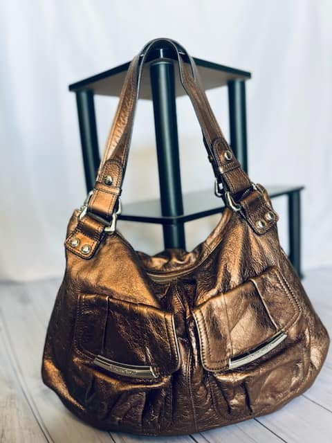 B. Makowsky Dark Rustic Brown Genuine Leather Bag