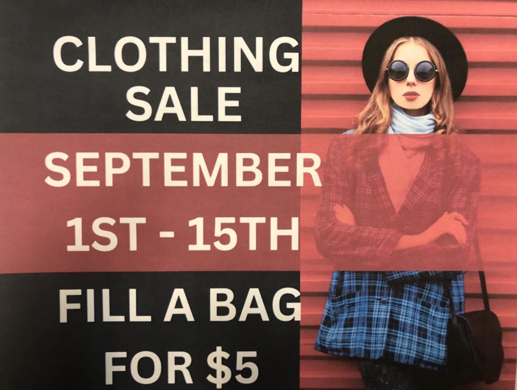 Clothing Sale - September 1-15
