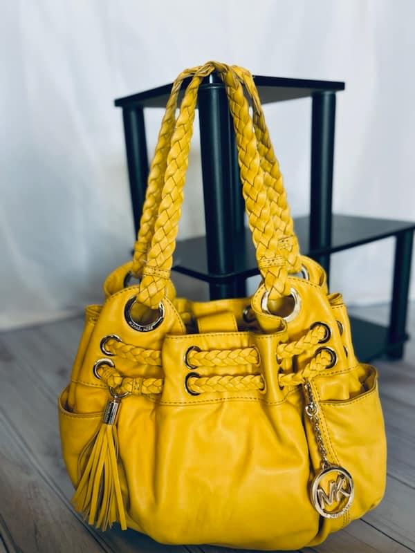 Michael Kors yellow leather handbag