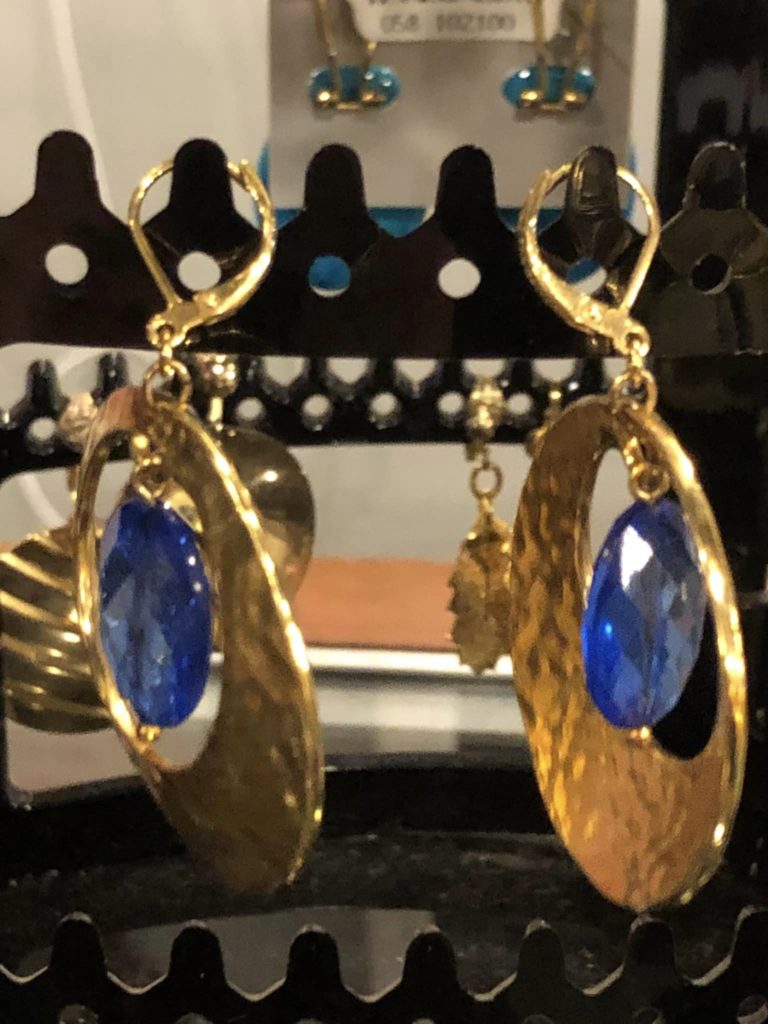blue and gold earrings