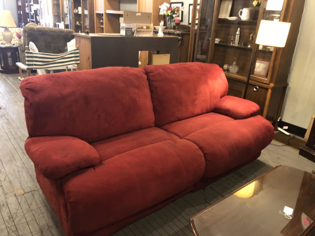 Red reclining couch