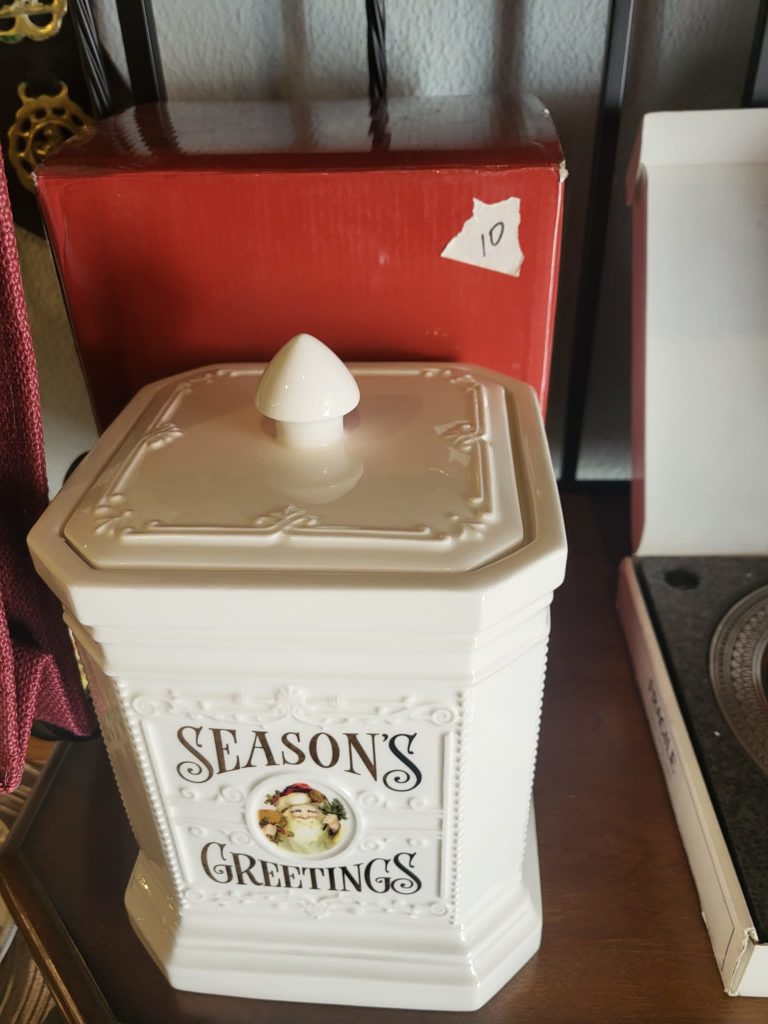 Season’s Greetings cookie jar