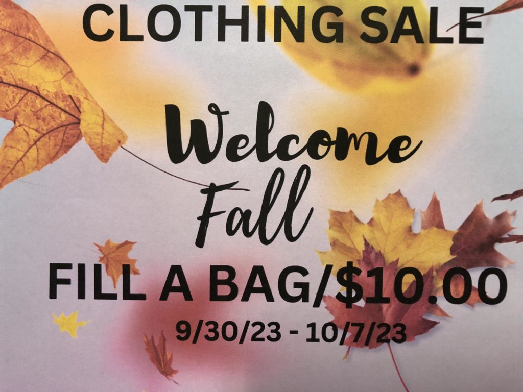 Fall clothing sale