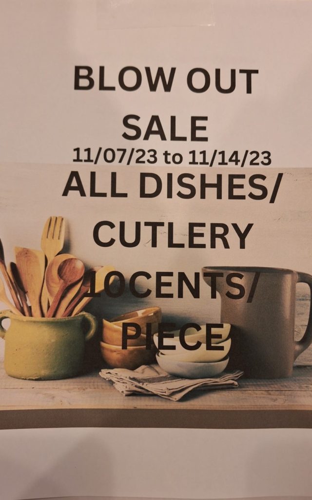 Dish and cutlery sale only 10 cents each piece