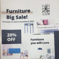 Furniture Sale November 21 - December 6