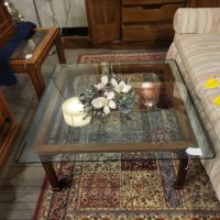 Coffee table with glass